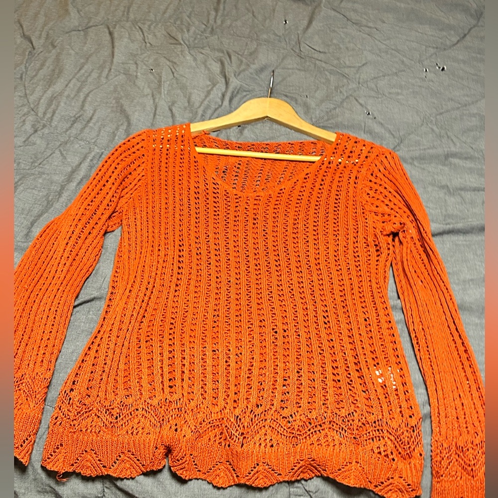 Orange Knit Women's Sweater